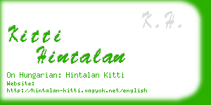 kitti hintalan business card